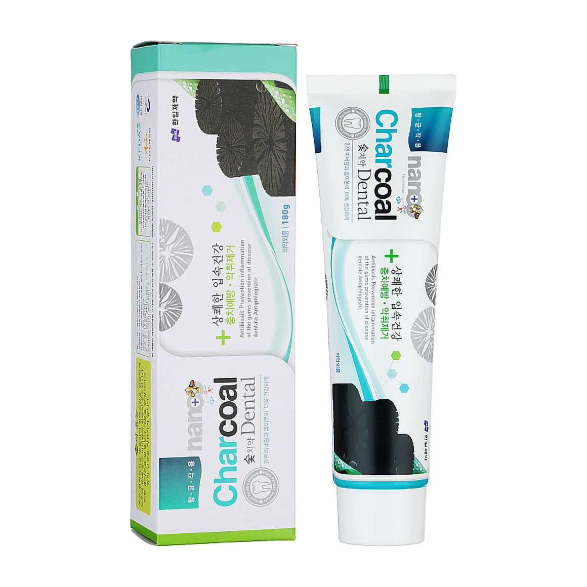 Зубна паста Hanil Chemical Nano Charcoal Dental Toothpaste зі сріблом та бамбуковим вугіллям, 180 г